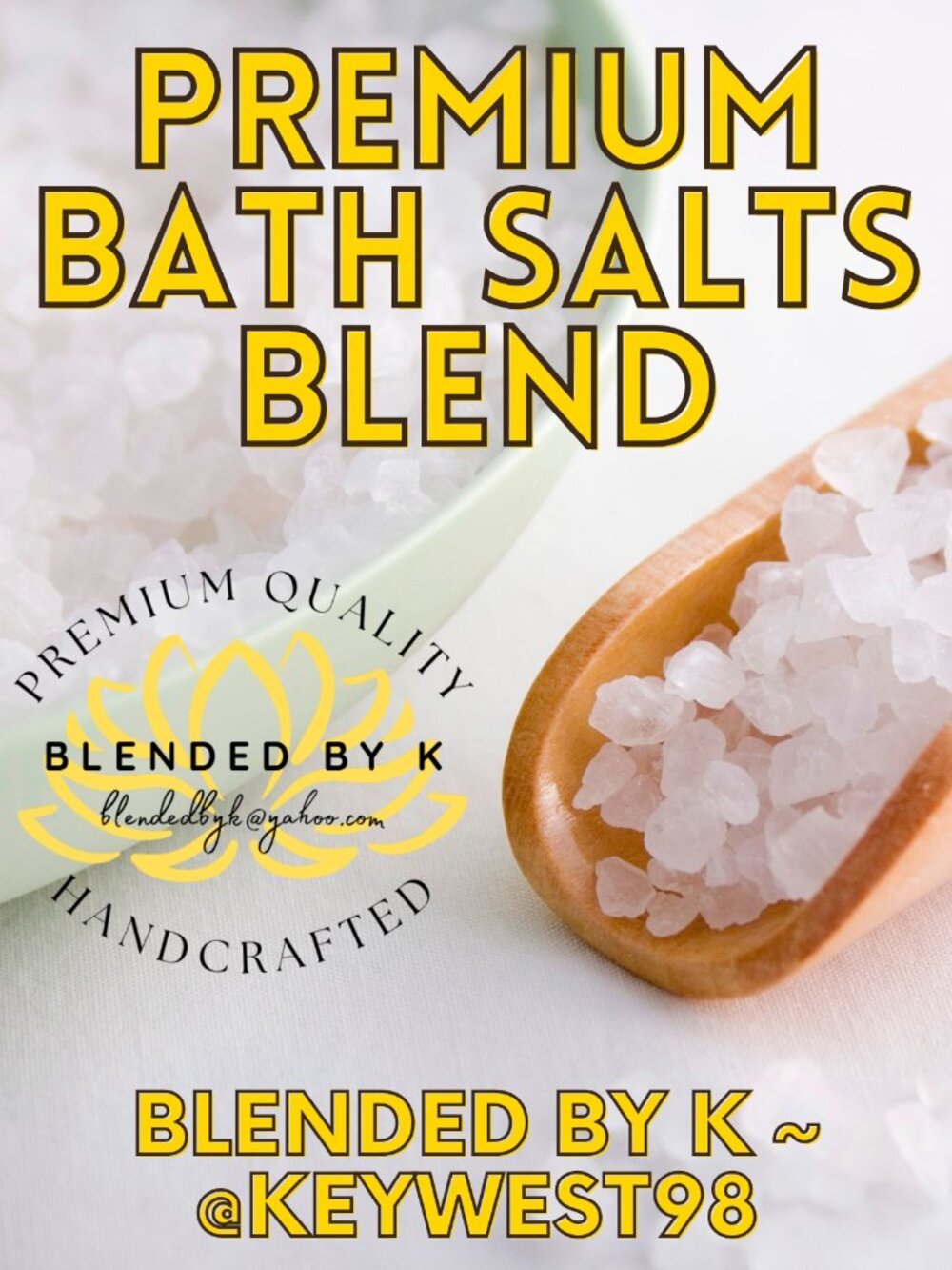 Premium Bath Salts by Blended by K ~ 20 oz